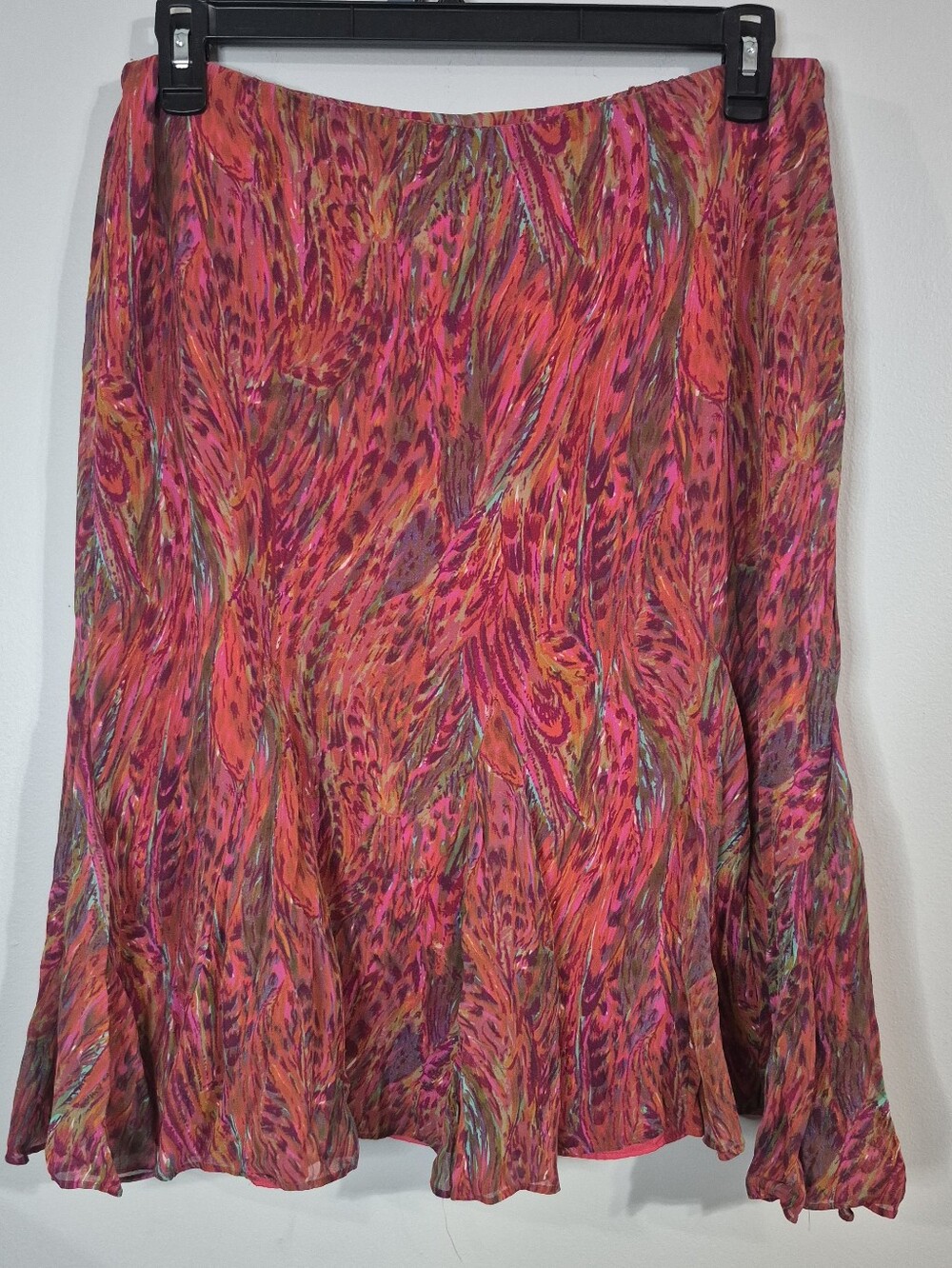 Chico's Vibrant Pink Printed A-Line Women's Skirt